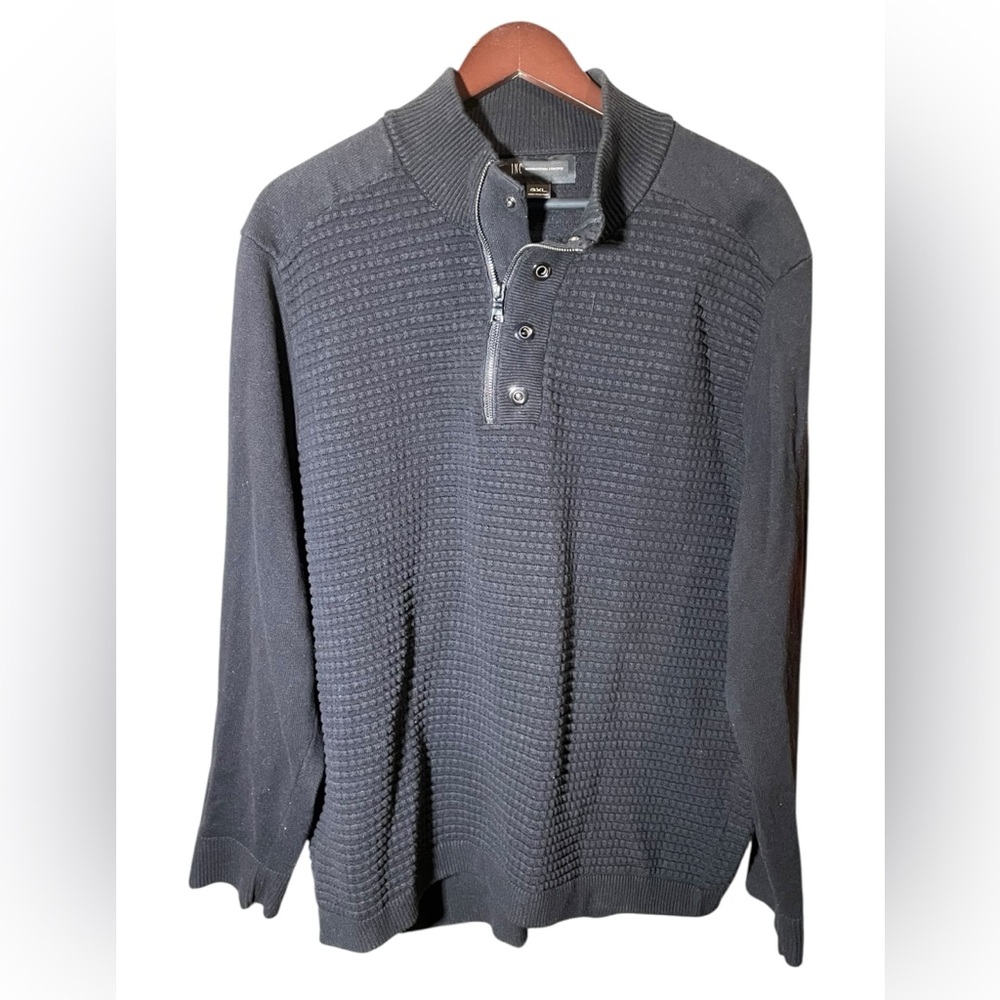 INC International Concepts Black 1/4 zip Sweater